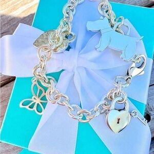 ❤️Silver 925 Round link Charm Bracelet ❤️